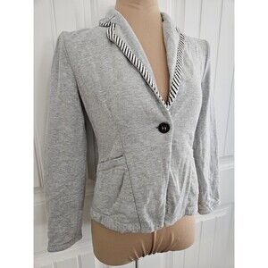 Anthropologie Cartonnier Short Jersey Jacket Blazer Grey Size 4